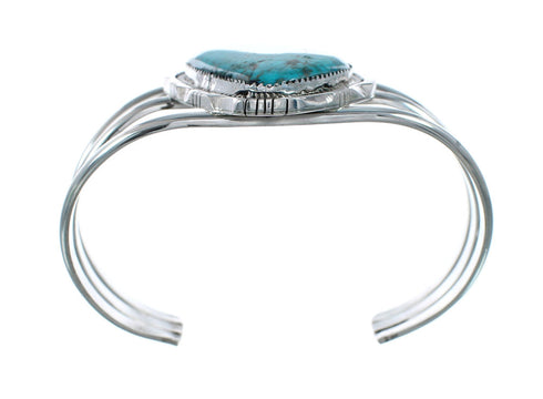 Genuine Kingman Turquoise Sterling Silver Navajo Cuff Bracelet X10708